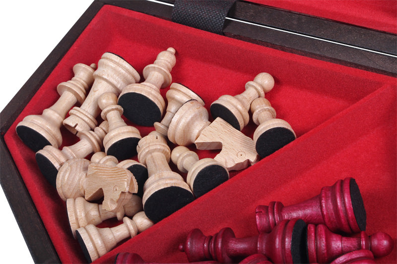 Three Player Wooden Chess Set Large 3.35 in King