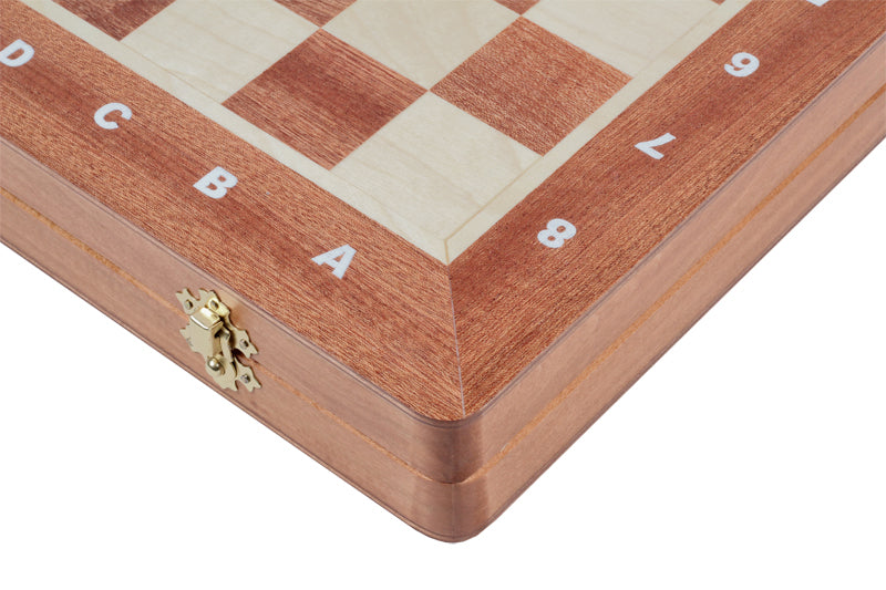 Pearl Large Chess Set with Inlaid Intarsia Board (3.54 inch King)