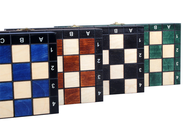 Magnetic Wooden Chess Set – Blue (10.6" board)