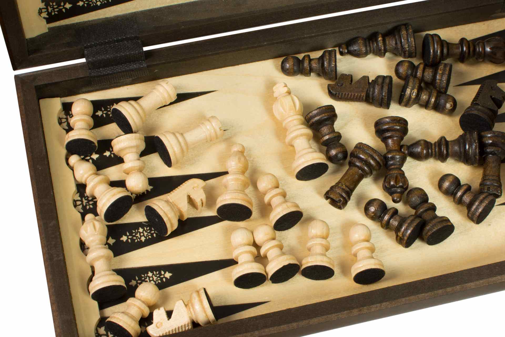 3 in 1 Wooden Game Set 15.75" Board for Chess Checkers and Backgammon