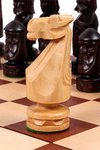 Castle Intarsia Folding Chess Set Mahogany and Sycamore 22" Board