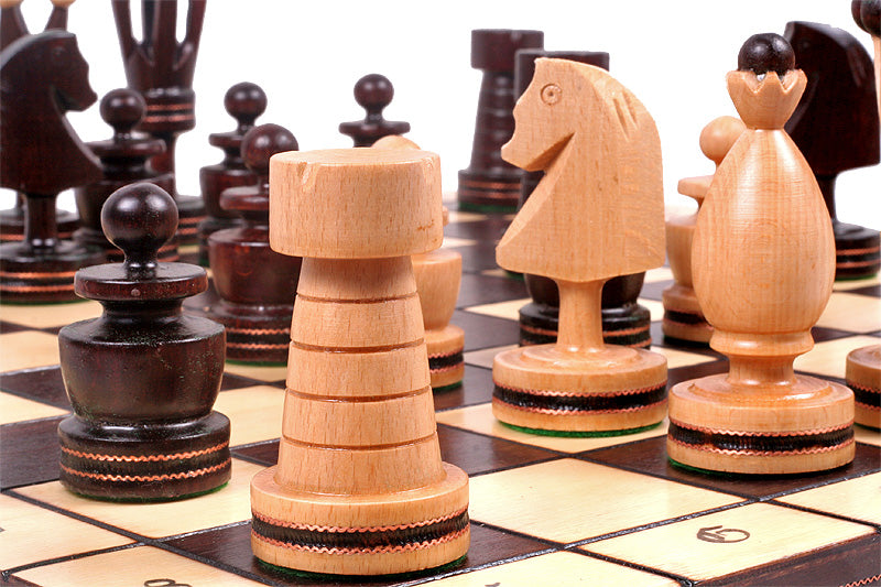 King's Chess Set with Brass Inlay Large (4.72 in King / 120 mm)