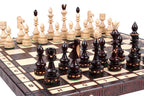 Indian Style Chess Set with Burned Folding Board (4.72 in King / 120 mm)