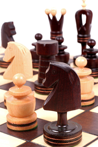 King's Chess Set with Brass Inlay Large (4.72 in King / 120 mm)