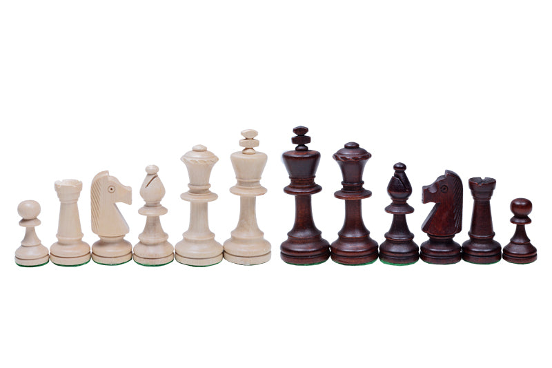 Consul Chess Set Staunton Style with Insert Tray Brown Finish 3.15 in King