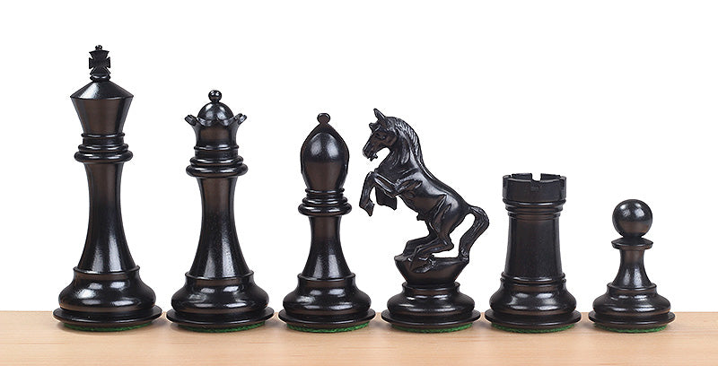 Alexander Chess Pieces – 4" King, Ebony & Boxwood with Extra Queens