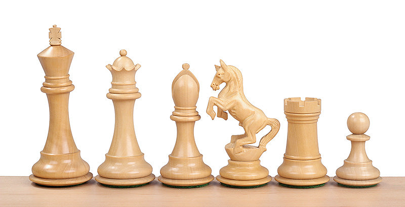 Alexander Chess Pieces – 4" King, Ebony & Boxwood with Extra Queens