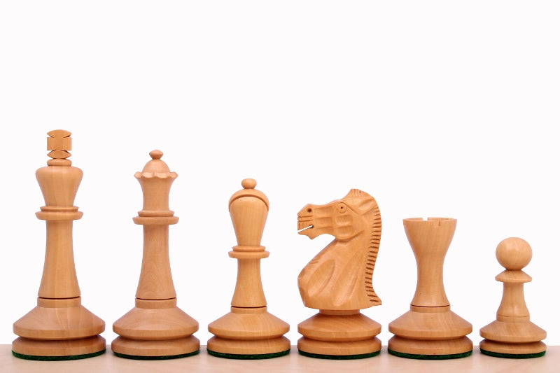 Blackmore Chess Pieces – 3.75" King, Ebonised & Natural Boxwood
