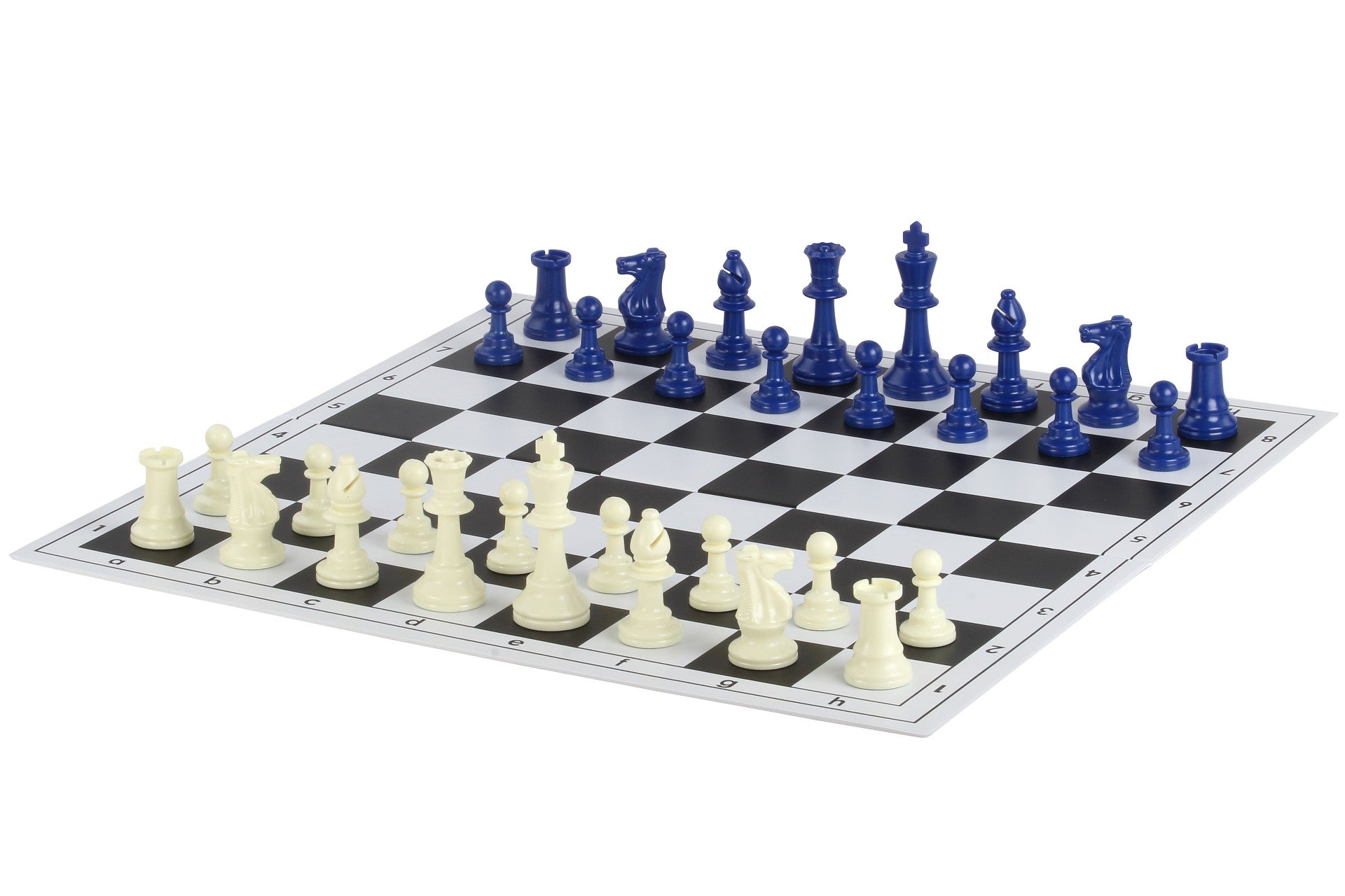 Blue Chess Pieces No 6 Plastic Set with 3.78" King