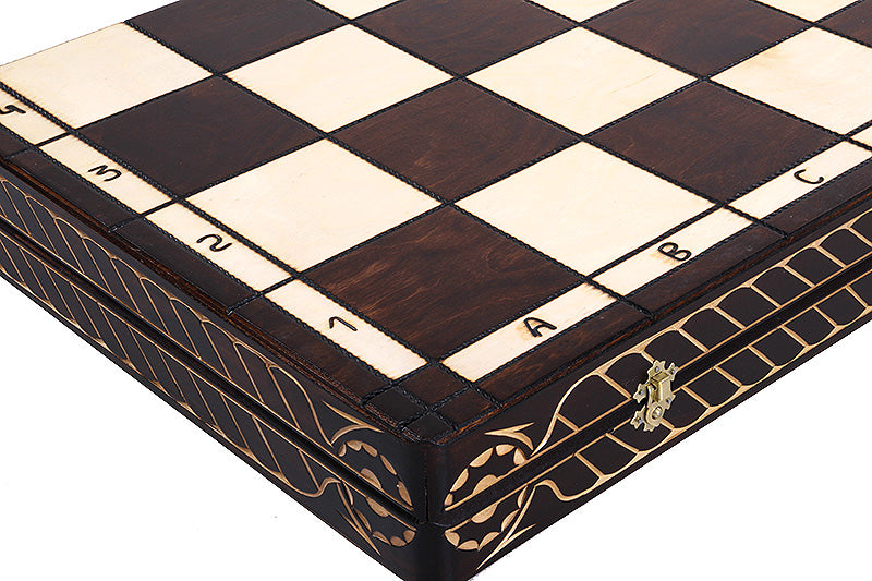 Cesar Large Folding Chess Set Luxurious Handcrafted Limewood Pieces 33.5" Board