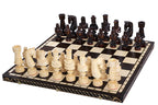 Cesar Large Folding Chess Set Luxurious Handcrafted Limewood Pieces 33.5" Board