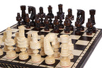 Cesar Large Folding Chess Set Luxurious Handcrafted Limewood Pieces 33.5" Board