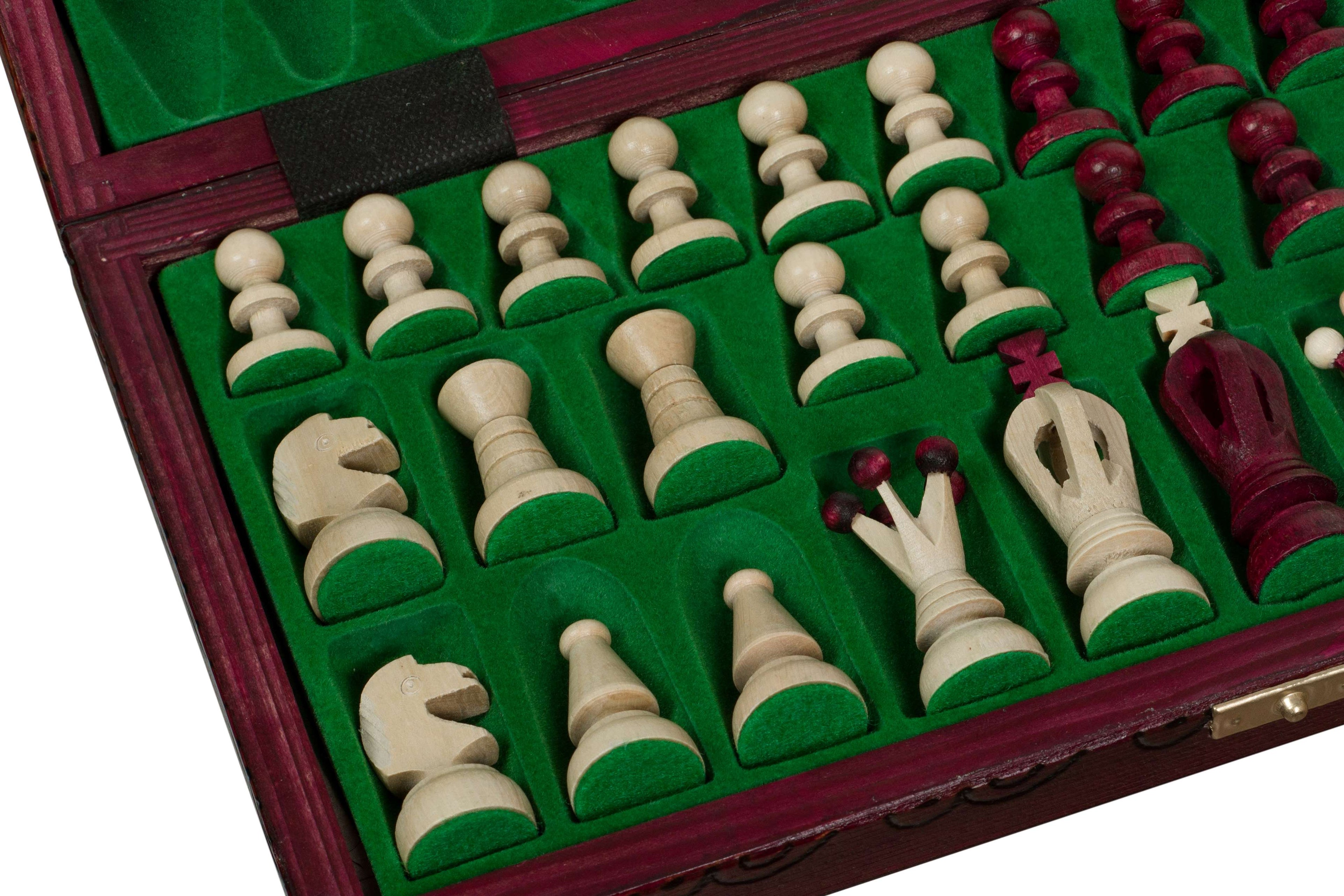 Medium Royal Kings Chess Set with Insert Tray – Cherry Finish (2.5 inch King)