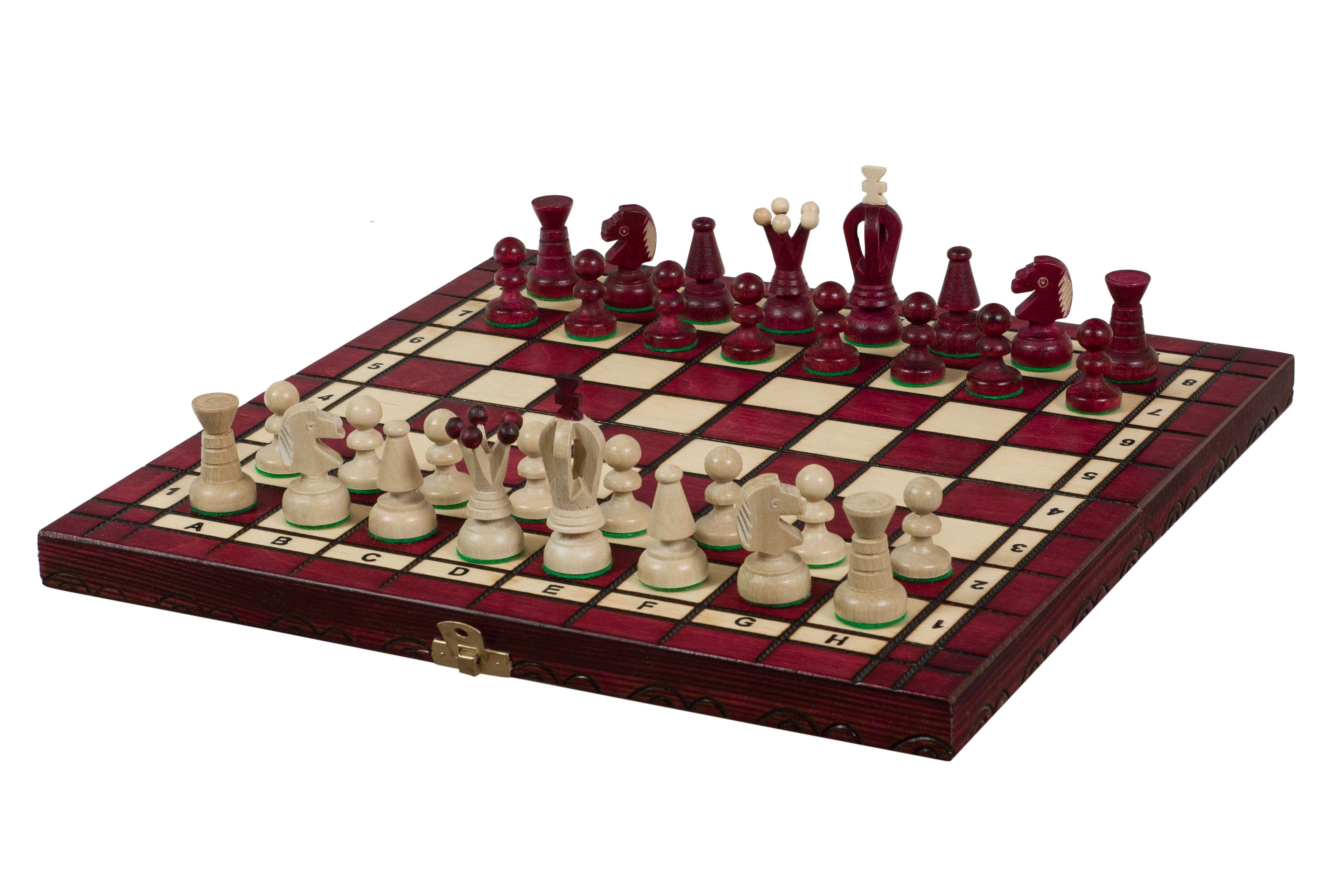 Medium Royal Kings Chess Set with Insert Tray – Cherry Finish (2.5 inch King)