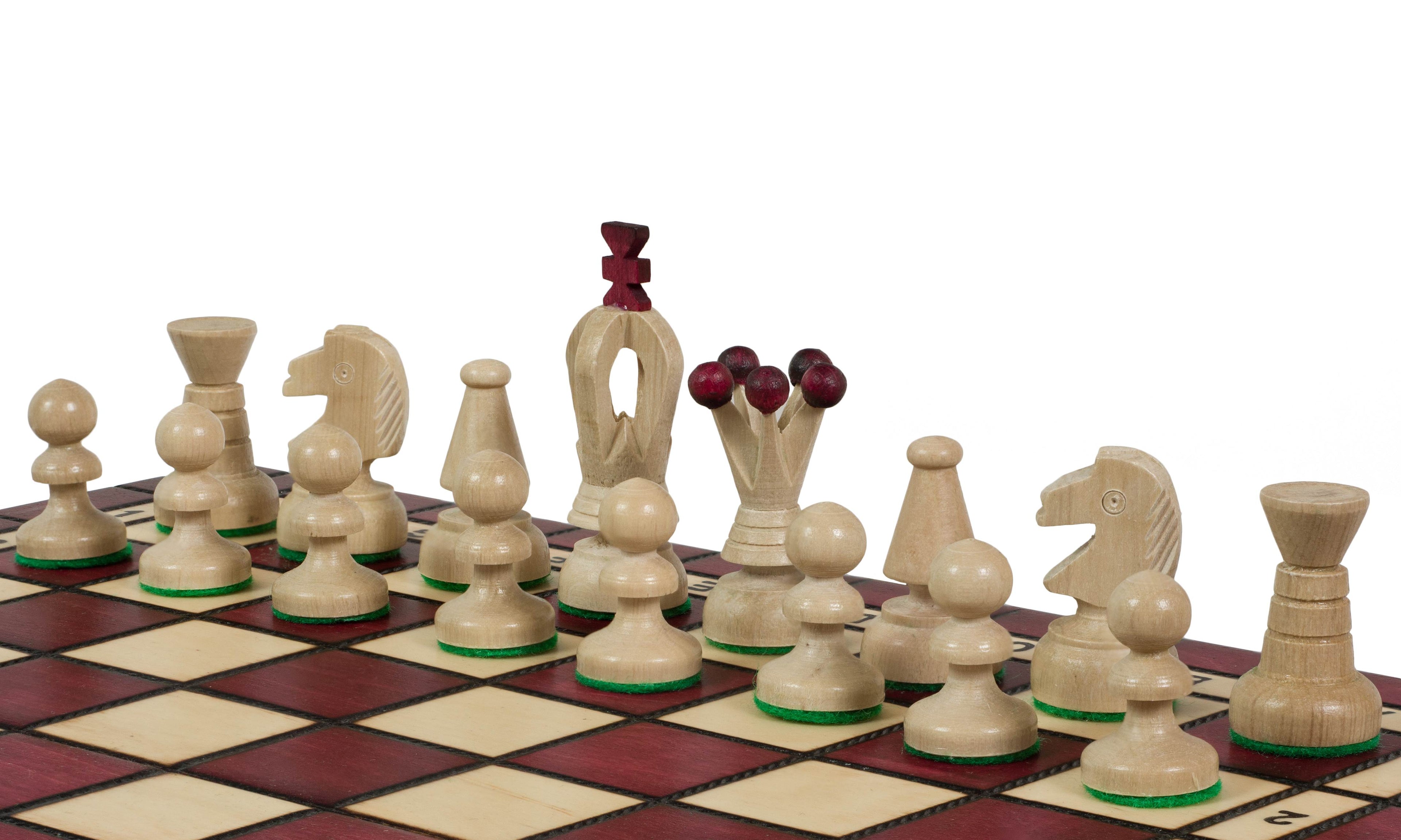 Medium Royal Kings Chess Set with Insert Tray – Cherry Finish (2.5 inch King)