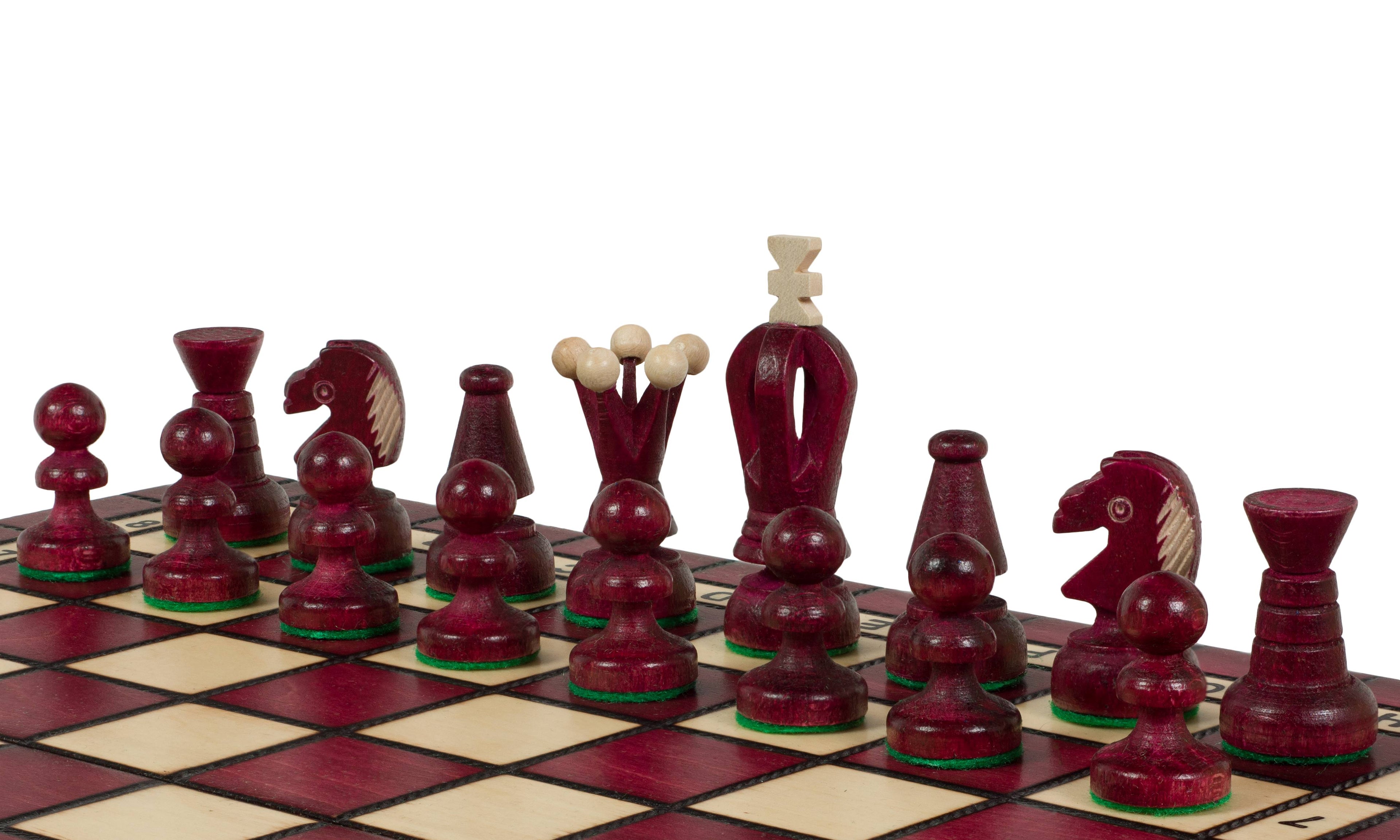 Medium Royal Kings Chess Set with Insert Tray – Cherry Finish (2.5 inch King)