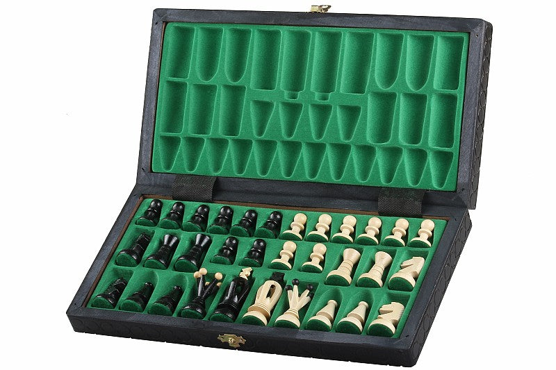 King's Chess Set Medium Black (2.36 in King) with Insert Tray