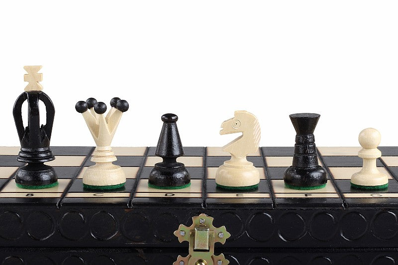 King's Chess Set Medium Black (2.36 in King) with Insert Tray