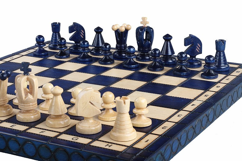 King's Medium Blue Chess Set with Insert Tray (2.36 in King / 60 mm)