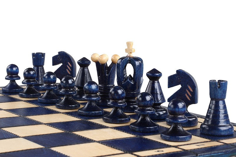 King's Medium Blue Chess Set with Insert Tray (2.36 in King / 60 mm)