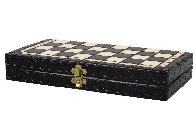 King's Small Chess Set Black with Felt Lining (2.36 in King / 60 mm)