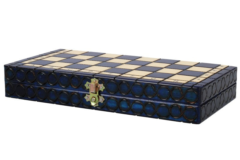 King's Small Chess Set Blue with Felt Lining (2.36 in King / 60 mm)