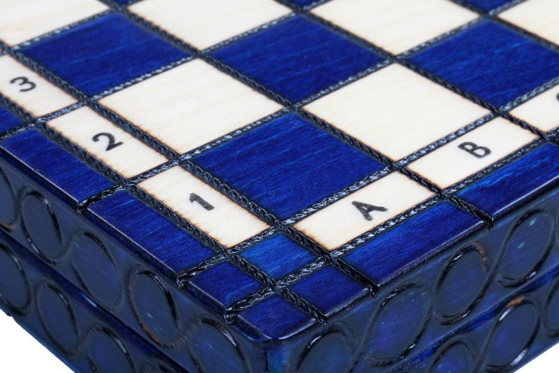 King's Small Chess Set Blue with Felt Lining (2.36 in King / 60 mm)