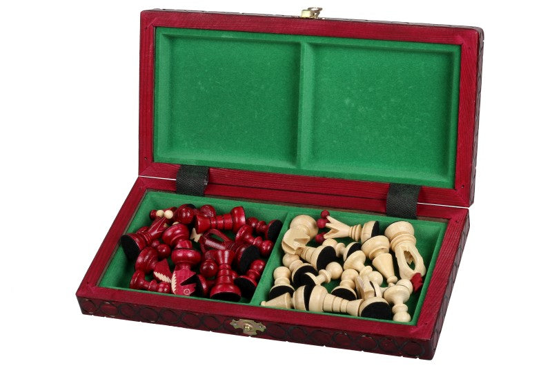 King's Small Chess Set Cherry with Felt Lining (2.36 in King / 60 mm)