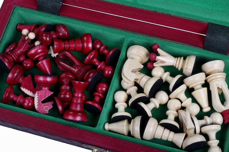 King's Small Chess Set Cherry with Felt Lining (2.36 in King / 60 mm)