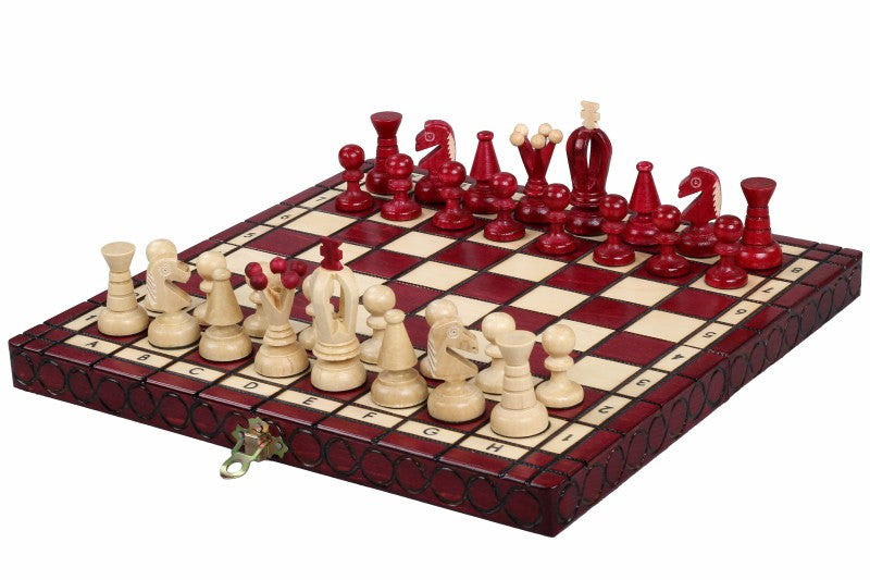King's Small Chess Set Cherry with Felt Lining (2.36 in King / 60 mm)