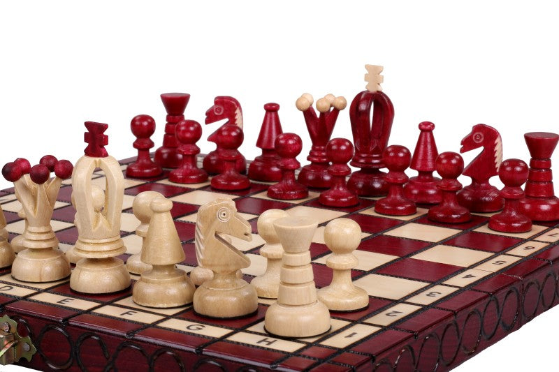 King's Small Chess Set Cherry with Felt Lining (2.36 in King / 60 mm)