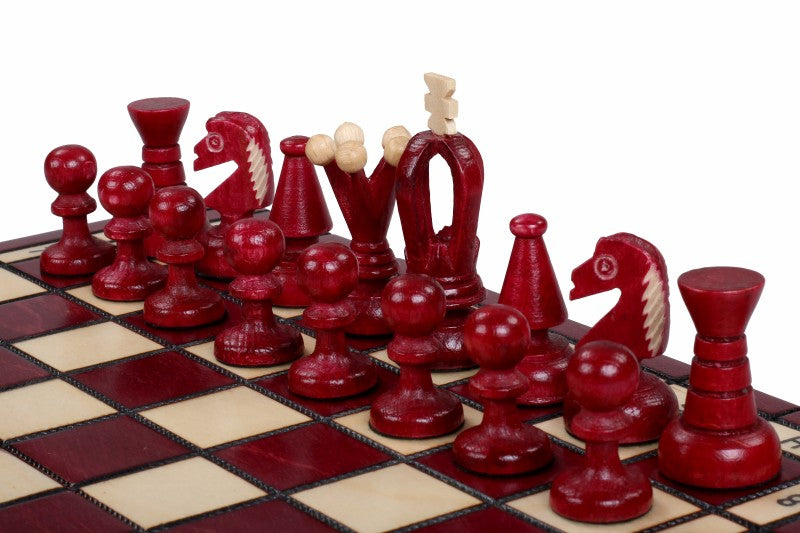 King's Small Chess Set Cherry with Felt Lining (2.36 in King / 60 mm)