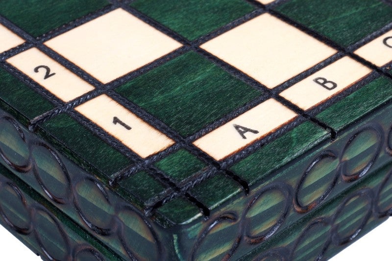 King's Small Chess Set Green with Felt Lining (2.36 in King / 60 mm)