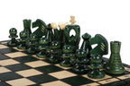 King's Small Chess Set Green with Felt Lining (2.36 in King / 60 mm)