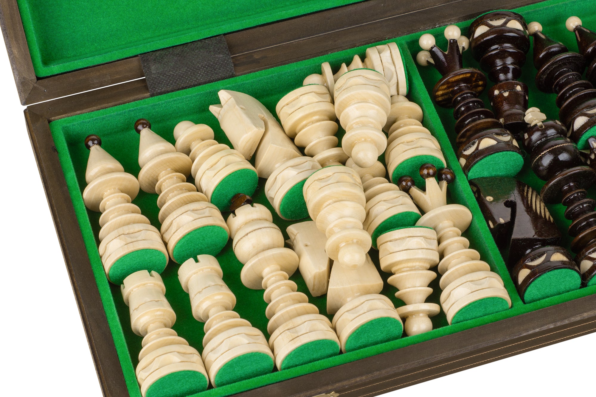 Christmas Tree Chess Set Handcrafted Hornbeam Pieces 4.72 in King