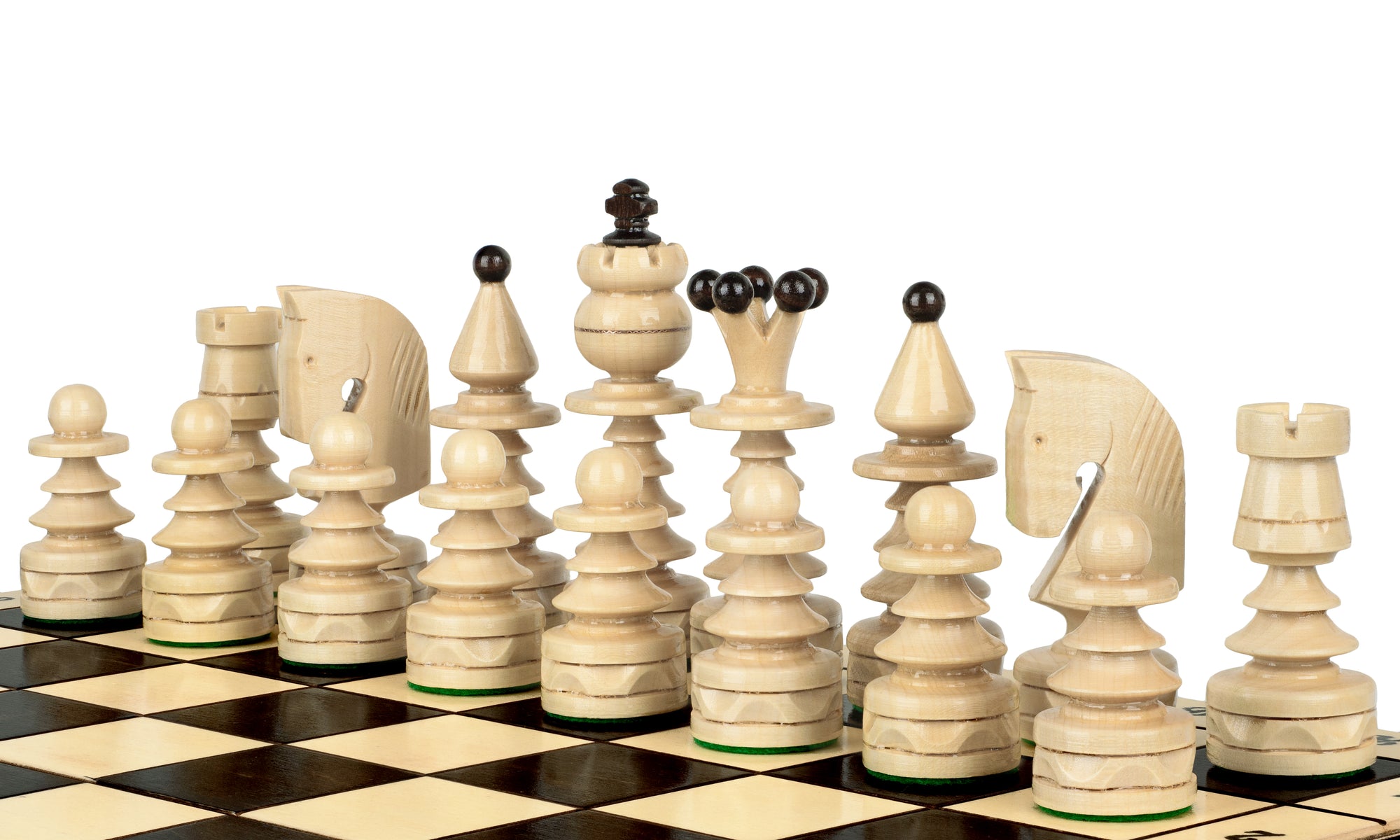 Christmas Tree Chess Set Handcrafted Hornbeam Pieces 4.72 in King