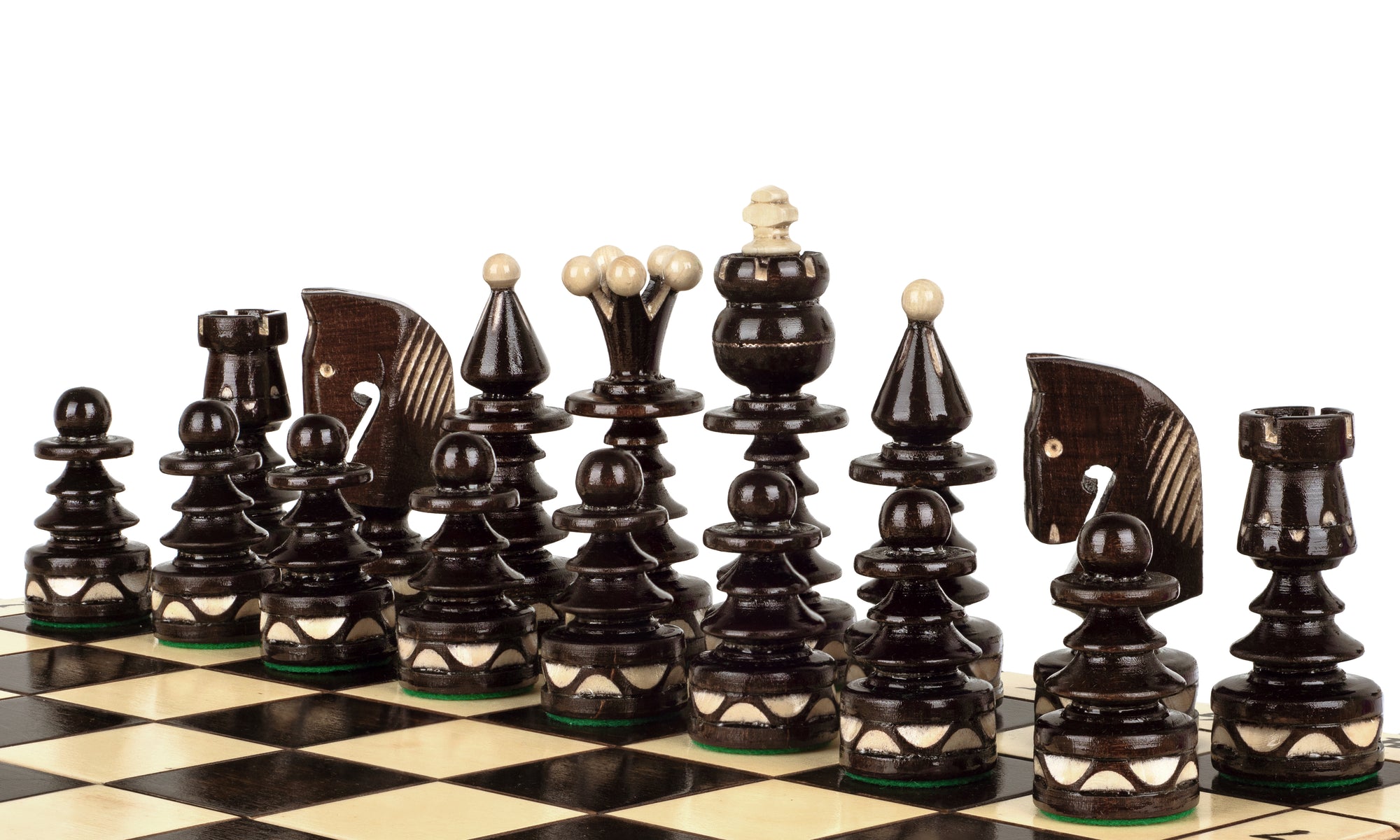 Christmas Tree Chess Set Handcrafted Hornbeam Pieces 4.72 in King