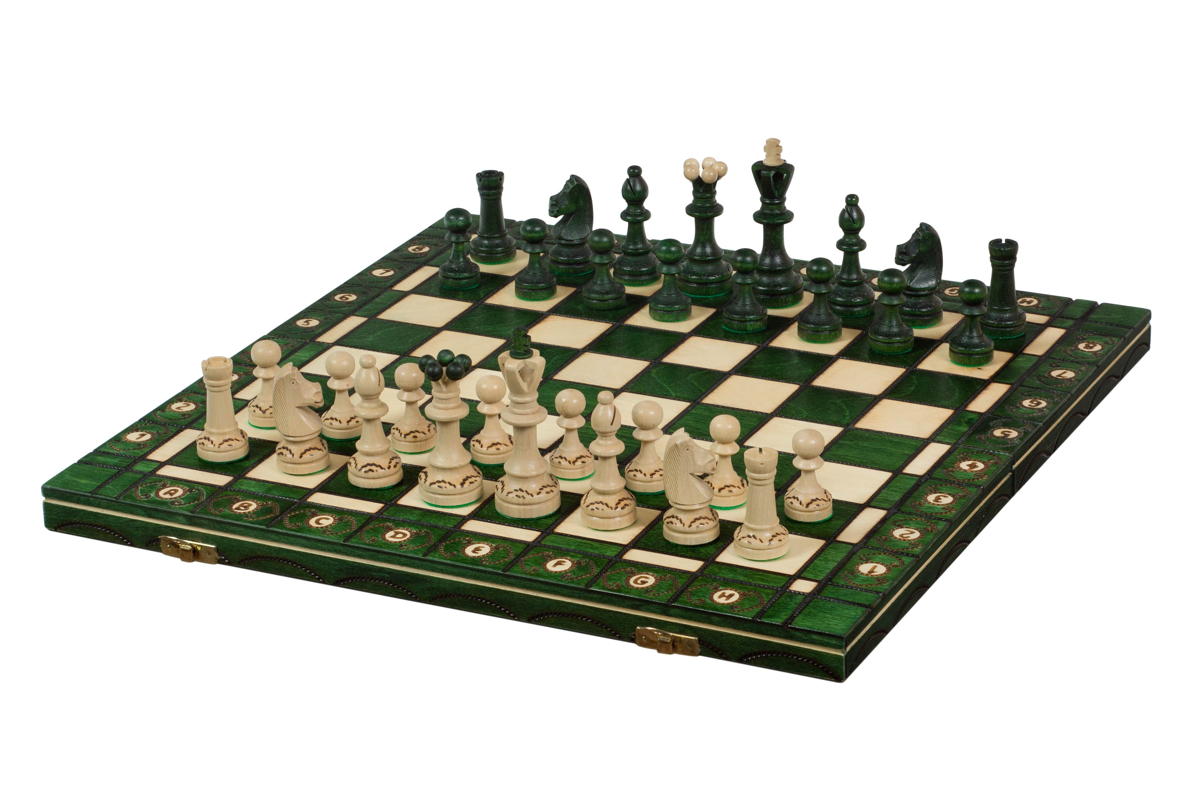 Senator Green Chess Set 16 in with Insert Tray (3.15 inch King)
