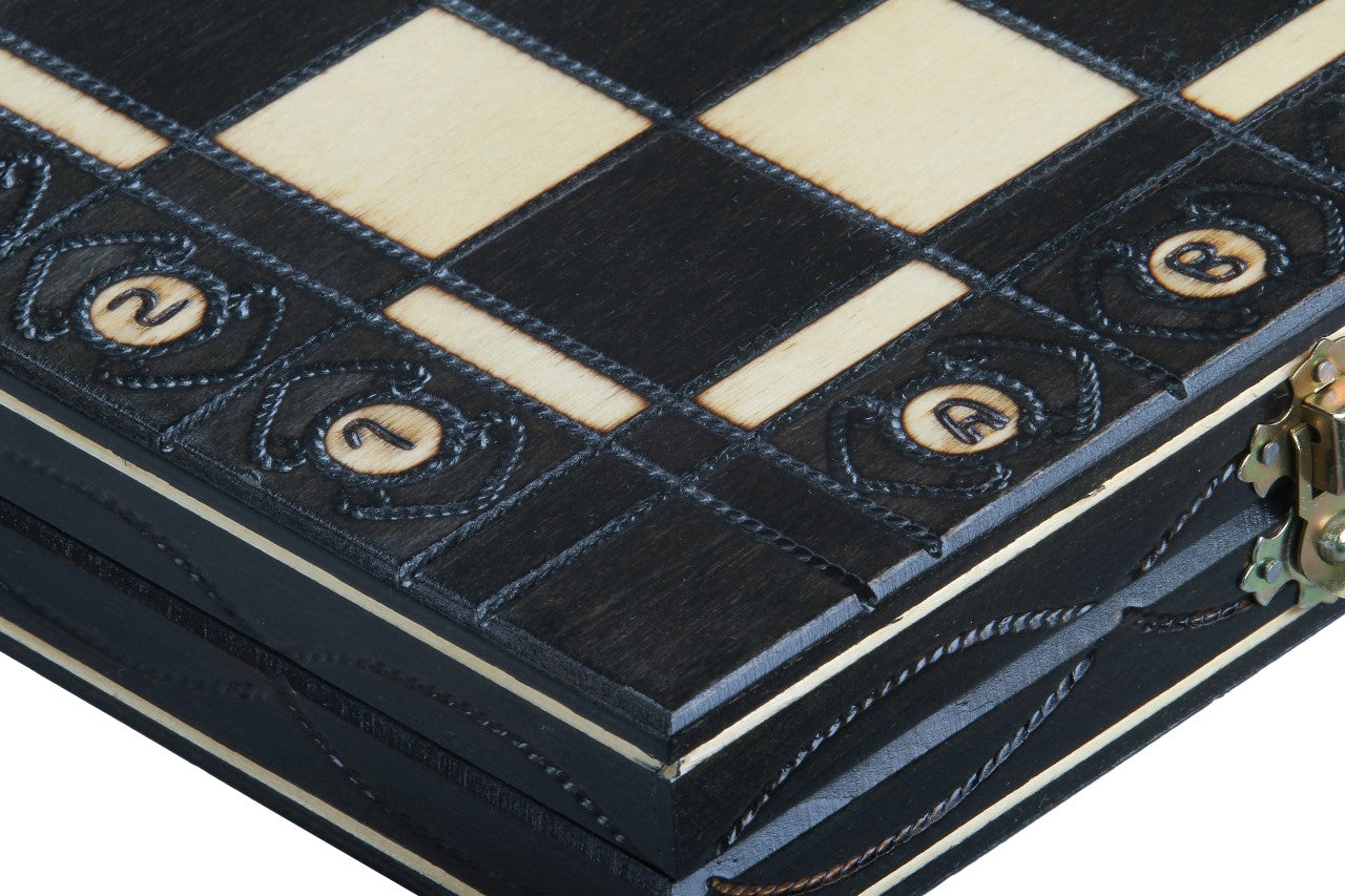 Senator Chess Set 14.2 in with Insert Tray (3.2 inch King) – Black Edition