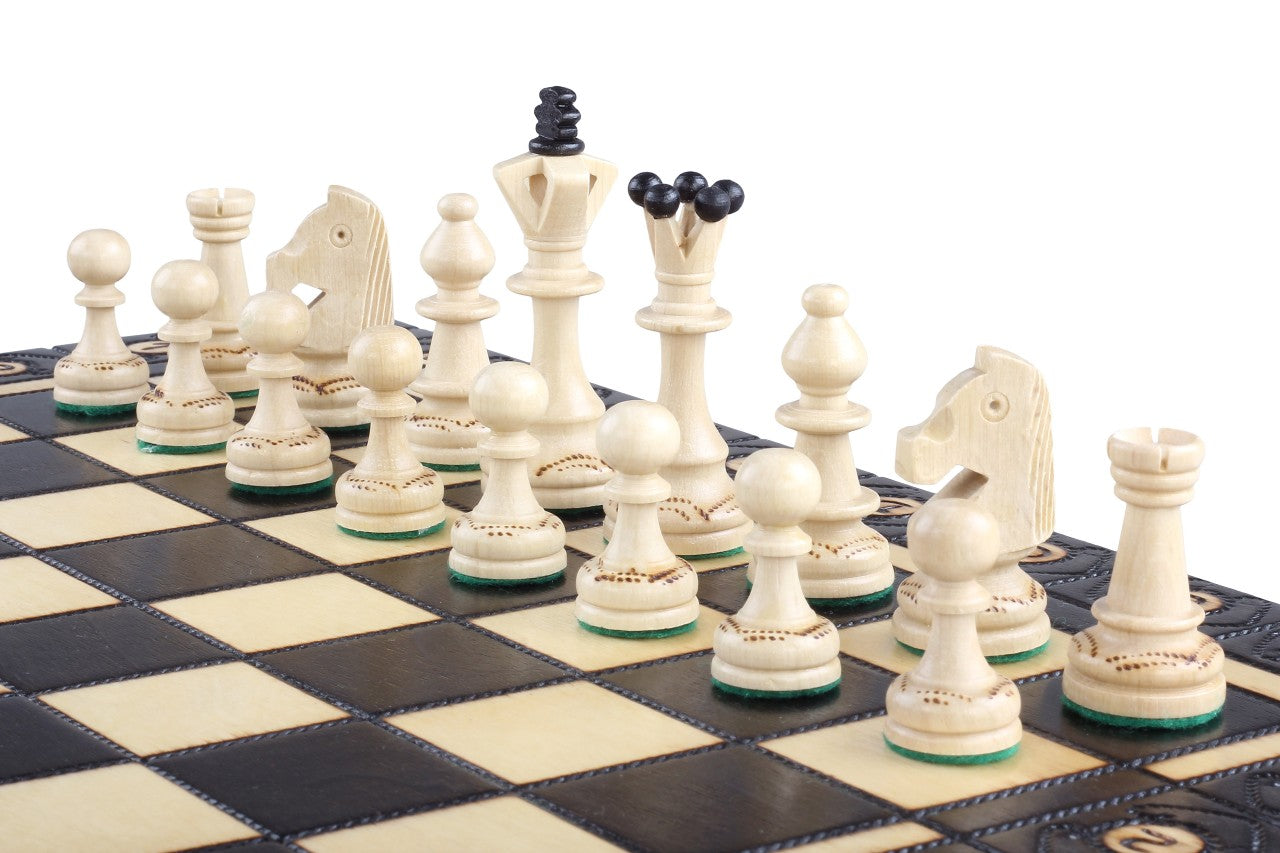 Senator Chess Set 14.2 in with Insert Tray (3.2 inch King) – Black Edition