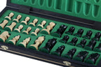 Consul Chess Set Staunton Style with Insert Tray Black Finish 3.15 in Kin