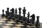 Consul Chess Set Staunton Style with Insert Tray Black Finish 3.15 in Kin