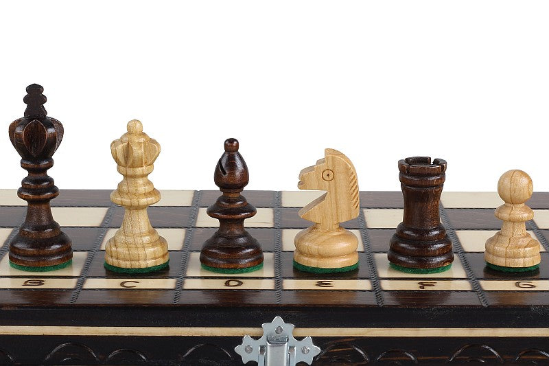 Cherry Wood Travel Chess & Checkers Set – Compact 2-in-1 Game
