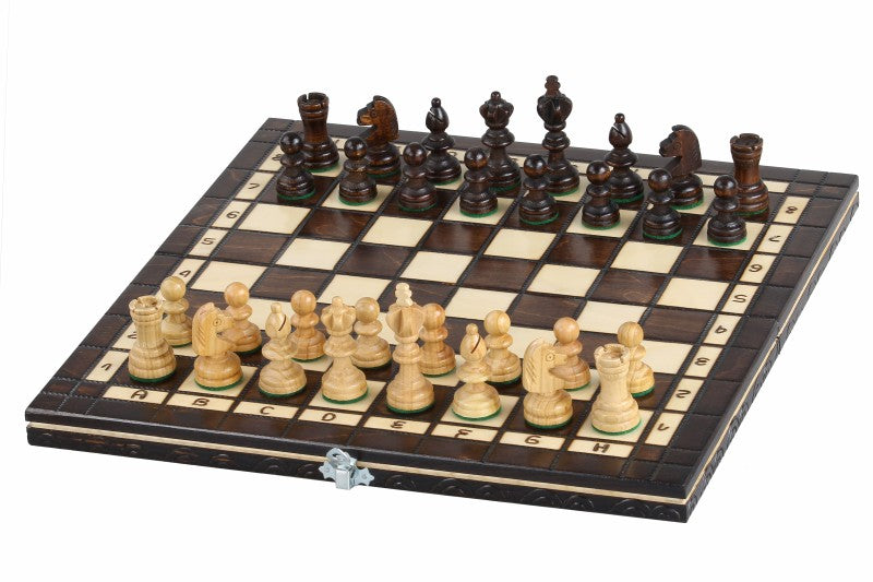 Cherry Wood Travel Chess & Checkers Set – Compact 2-in-1 Game