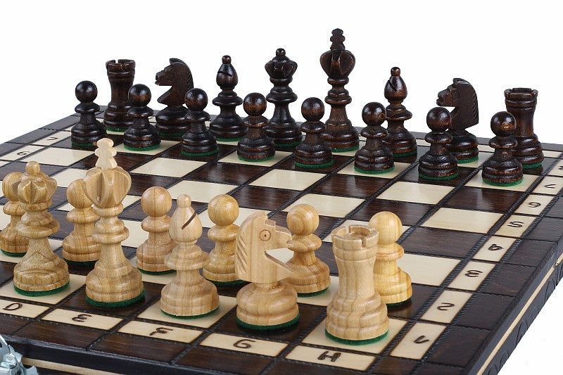 Cherry Wood Travel Chess & Checkers Set – Compact 2-in-1 Game
