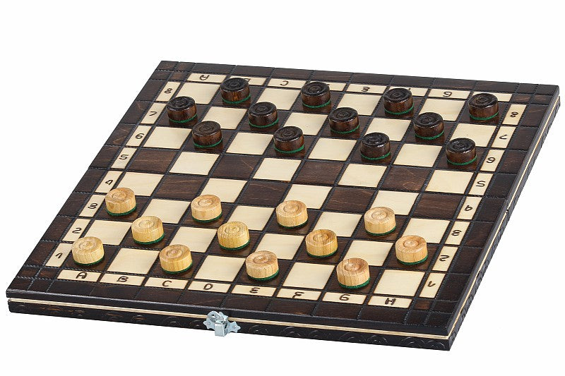 Cherry Wood Travel Chess & Checkers Set – Compact 2-in-1 Game