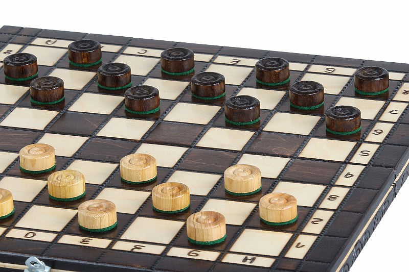 Cherry Wood Travel Chess & Checkers Set – Compact 2-in-1 Game