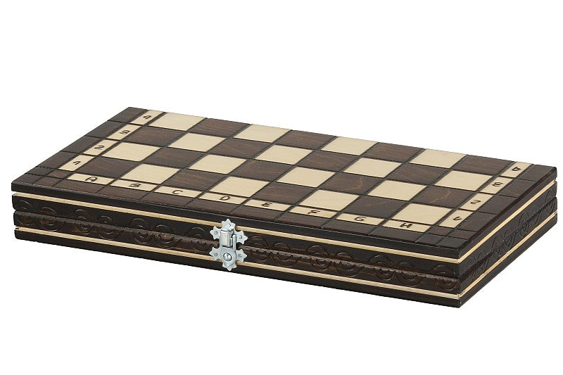 Cherry Wood Travel Chess & Checkers Set – Compact 2-in-1 Game