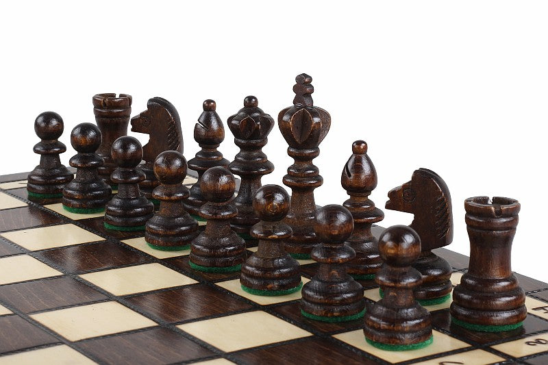 Cherry Wood Travel Chess & Checkers Set – Compact 2-in-1 Game