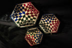 Three Player Tricolour Wooden Chess Set 3.35 in King